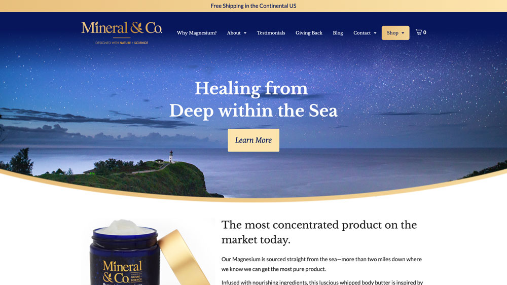 Mineral & Co. Website Design Screenshot
