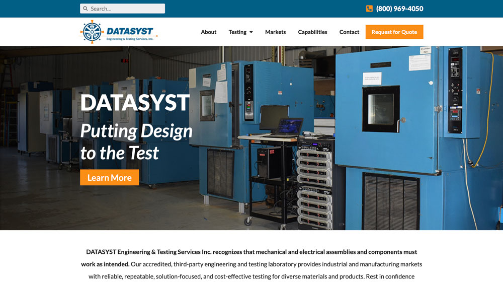 DATASYST Website Design Screenshot