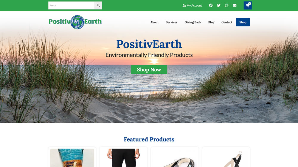 PositivEarth Website Design Screenshot