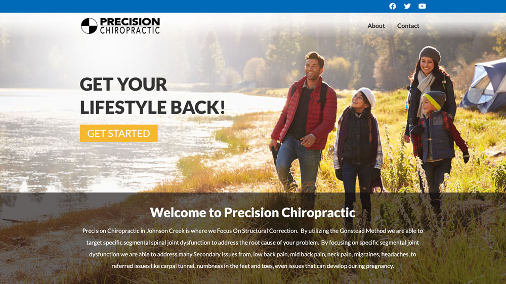 Precision Chiropractic Website Design Screenshot