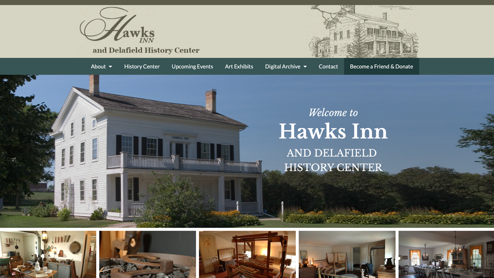 Hawks Inn Website Design Screenshot
